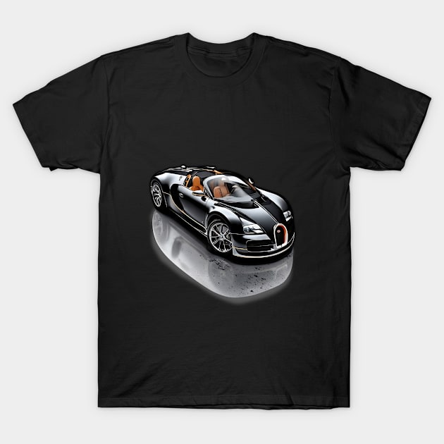 Bugatti Veyron, a luxury dream car in black color T-Shirt by BritoStore